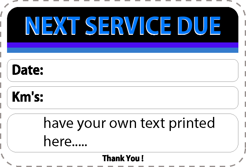 NEXT SERVICE DUE V8 blue stickers,cut vinyl 50pc | LISTING_NEXT_SERVICE_DUE_V8.jpg