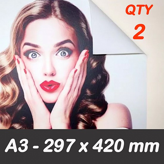 A3 - 297 x 420 mm Self-Adhesive Photo Satin Paper 240gsm QTY 2 - STANDARD SIZE